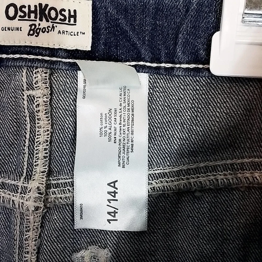 OshKosh Denim Mini Skirt Size 14‎ in Light Wash w/ Distressing